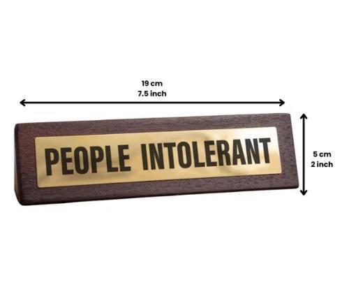 People Intolerant Wooden Desk Sign - Pack of 2