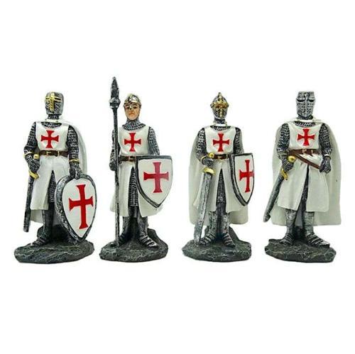 Crusader Knight Protector Figurine - Pack of 4