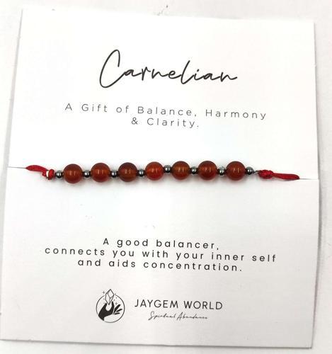 Carnelian Gemstone Bead Bracelet - Pack of 6