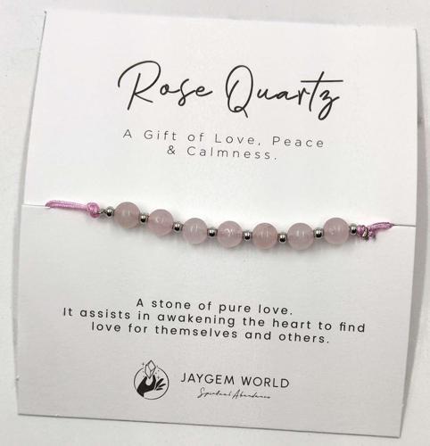 Rose Quartz Gemstone Bead Bracelet - Pack of 6