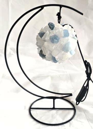Crystal LED Moon Lamp - Blue Quartz & Clear Quartz