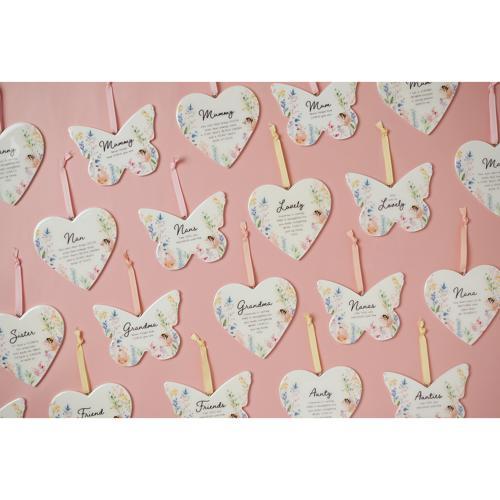 The Cottage Garden Floral Hanging Heart - Mum - Pack of 6