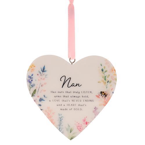 The Cottage Garden Floral Hanging Heart - Nan - Pack of 6