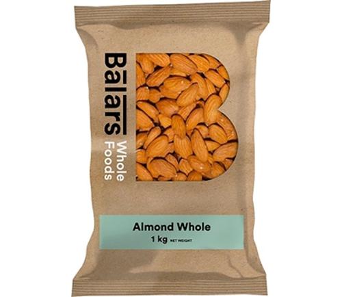 ALMONDS NATURAL WHOLE 1KG - Balars