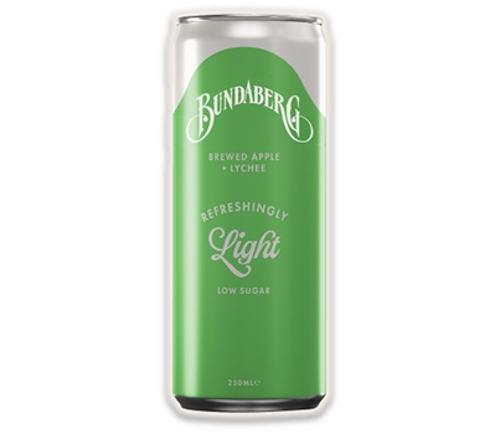 DRINK APPLE & LYCHEE LIGHT 250ML 24s - Bundaberg