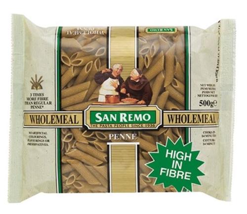 PASTA PENNE WHOLEMEAL 500GM - San Remo