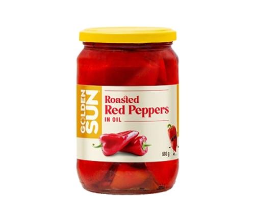 PEPPERS RED ROASTED IN OIL 680GM - Golden Sun