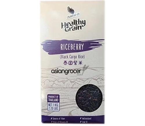 RICE BLACK LONG GRAIN CARGO 1KG - Sawat-d