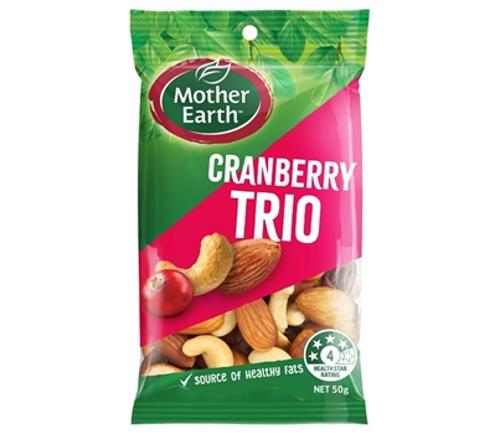 NUTS TRIO CRANBERRY 50GM 24s MOTHER EARTH 200280998189) - Mother Earth