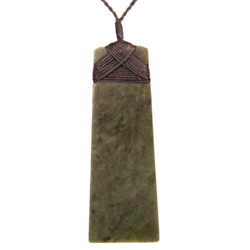 New Zealand Pounamu Greenstone Toki Pendant Necklace 96 x 34mm