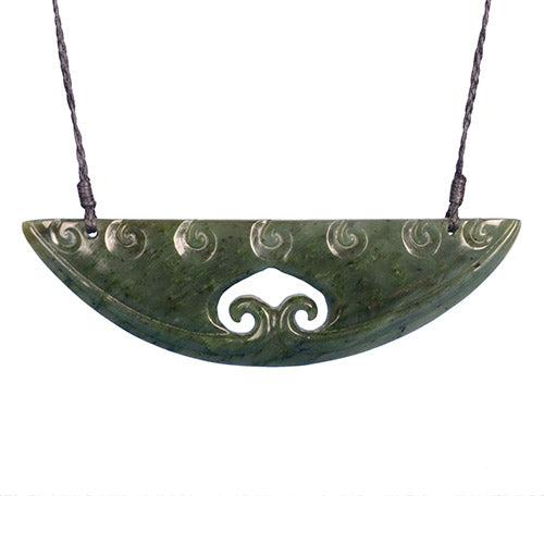 Jade Breastplate Pendant Necklace 135 x 40mm
