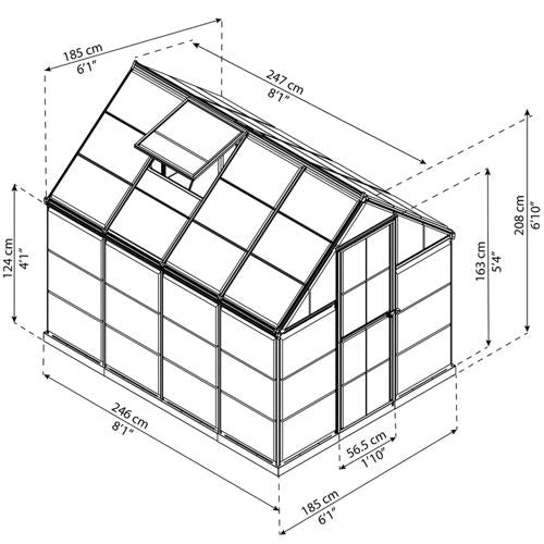 Maze 6' X 8' Greenhouse - Harmony