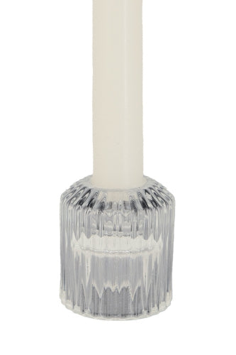 Ribbed Glass Candle Holder - Clear - Size 54D × 60mmH
(Set of 6)