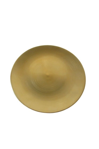 Brushed Metal Look Charger Plate Plastic (Set of 12)