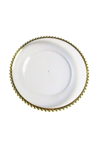 Bead Rim Charger Plate Plastic (Set of 12)