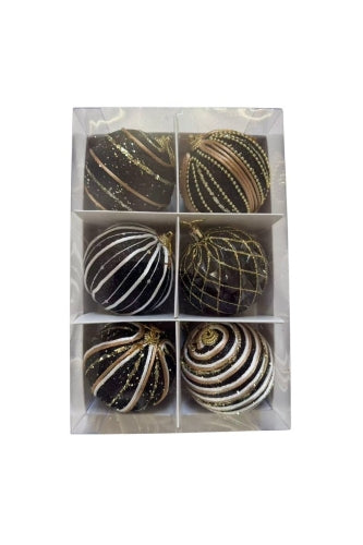 Assorted Elegance Christmas Baubles (6 pcs)