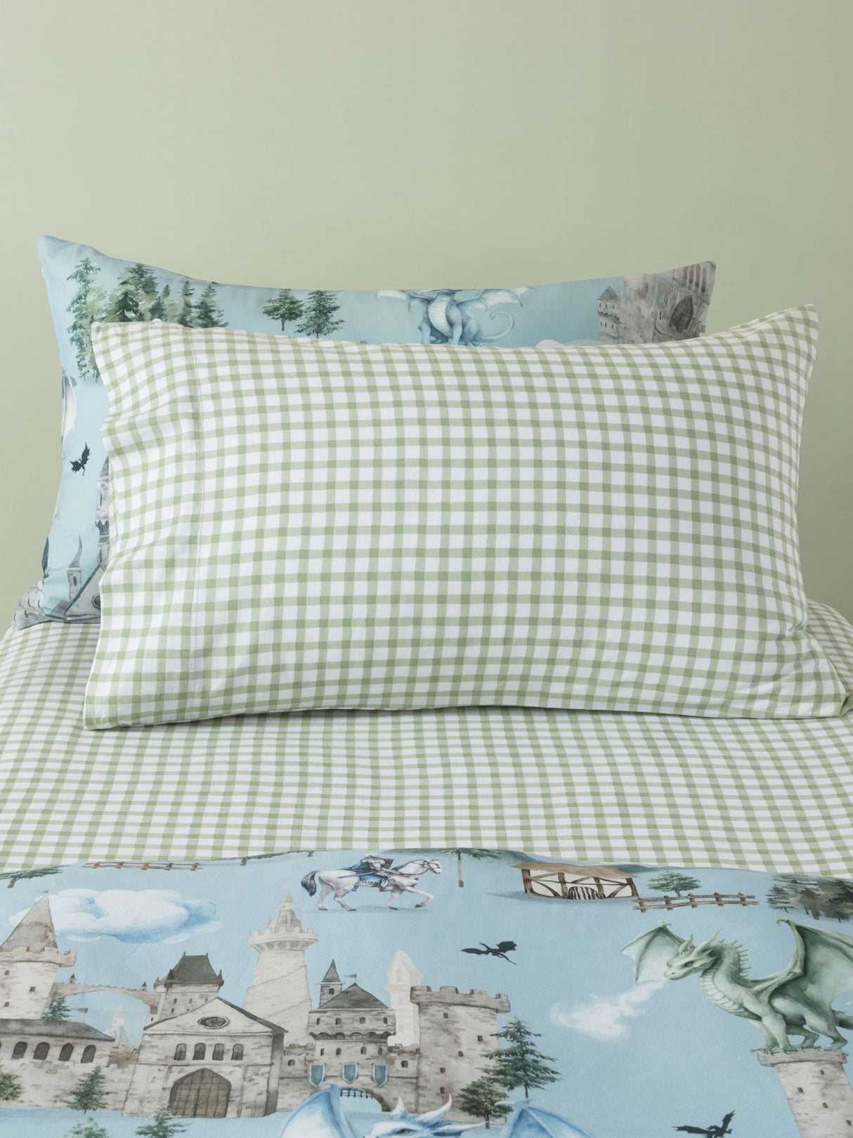 Single - Charlie Fitted Sheet Set by Squiggles - Sage