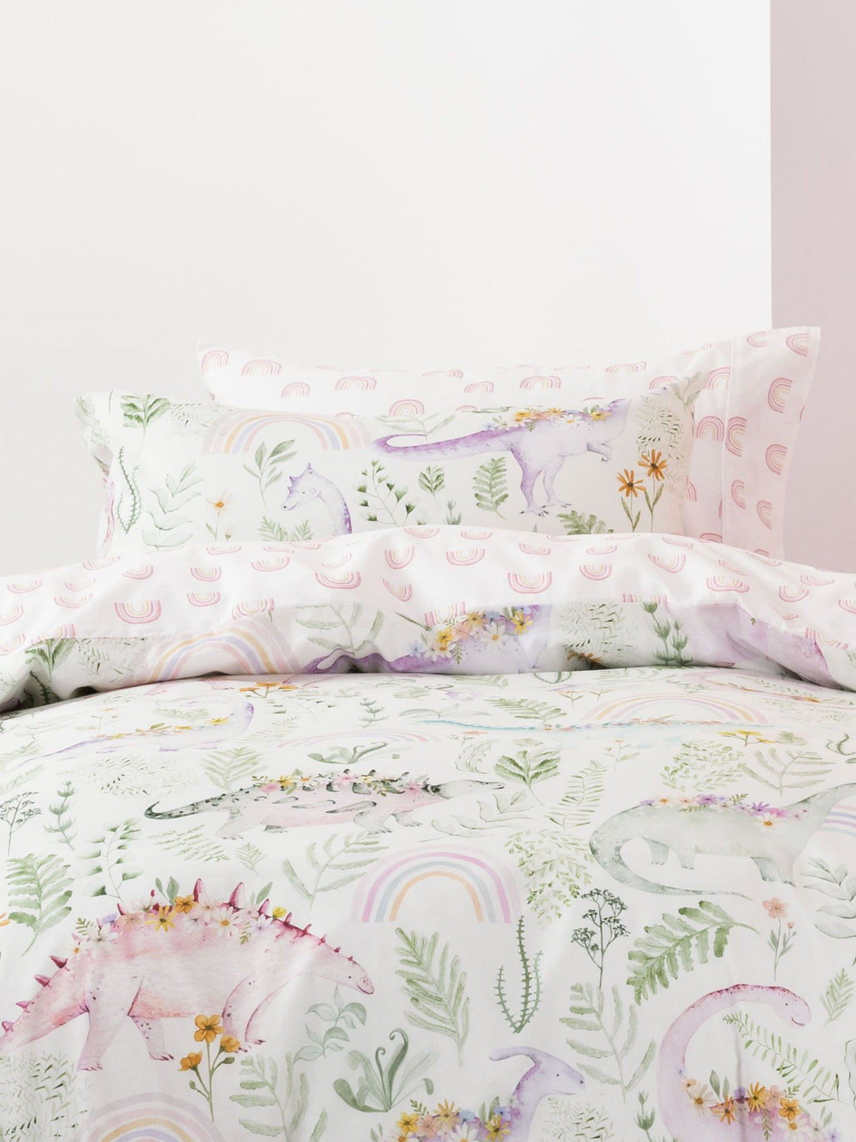 Dino Garden Duvet Cover Set by Squiggles - Single