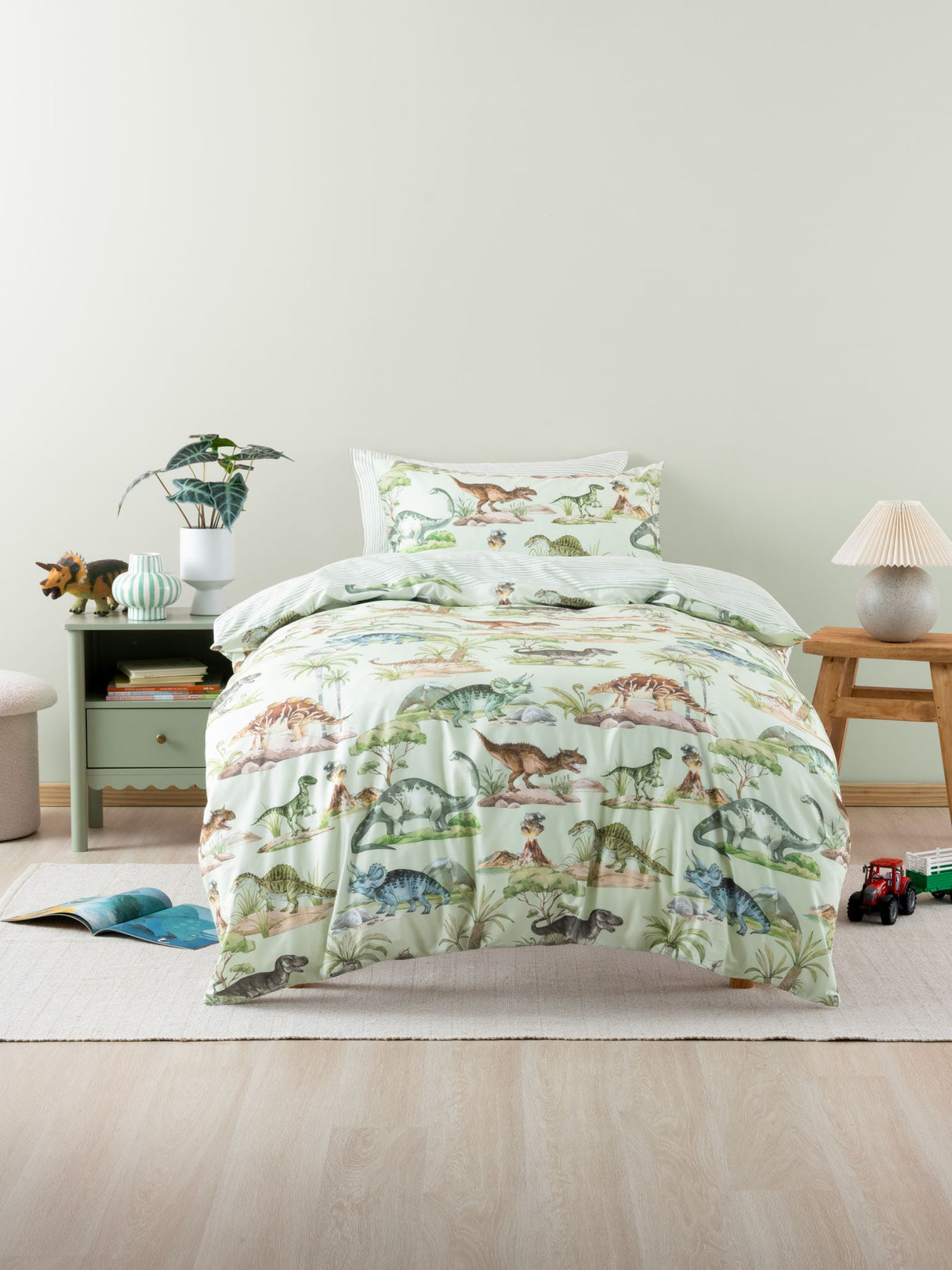 Dino Kingdom Duvet Cover Set by Squiggles - Single