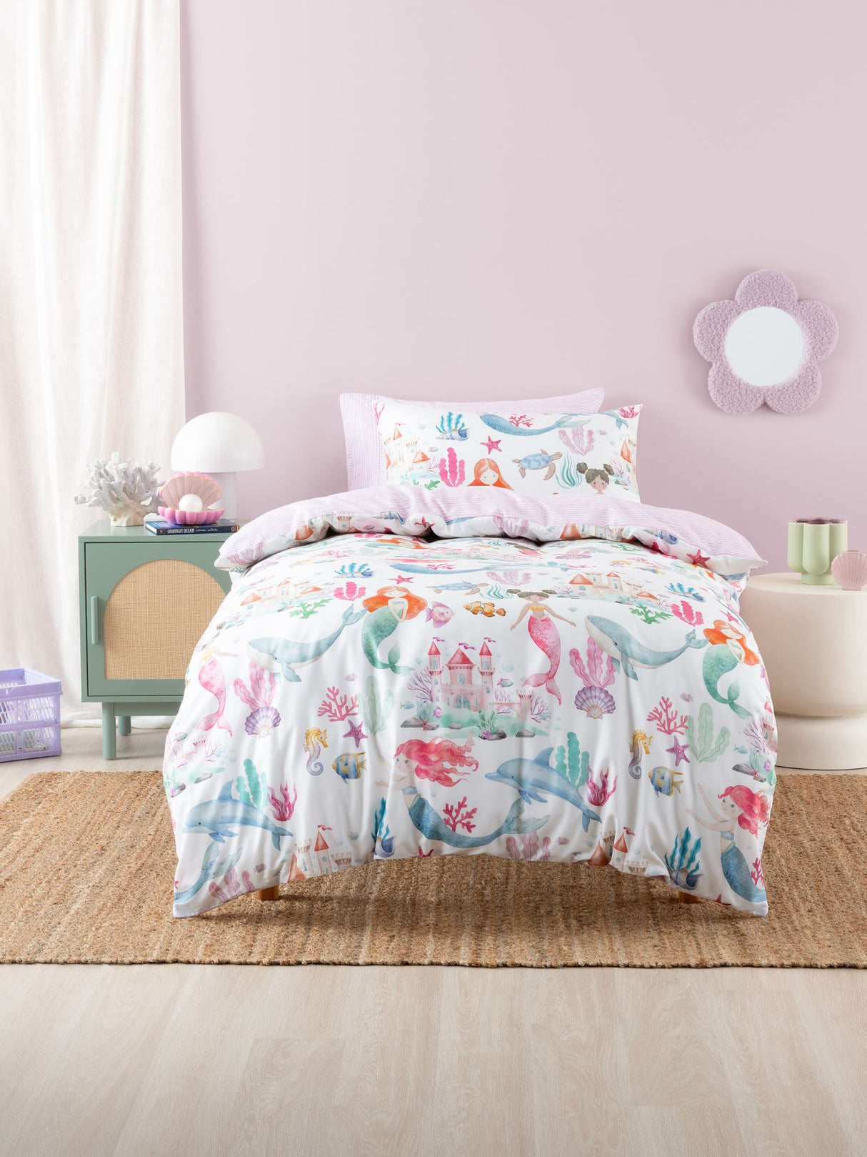 Mermaid Splash Duvet Cover Set by Squiggles - Double