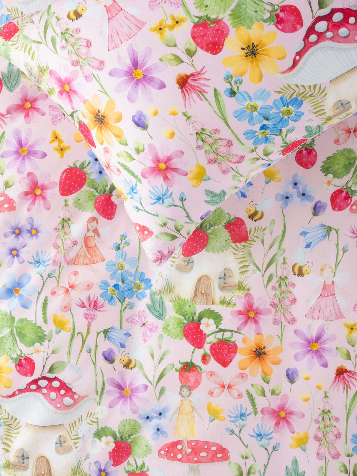 Strawberry Meadow Duvet Cover Set by Squiggles - Double