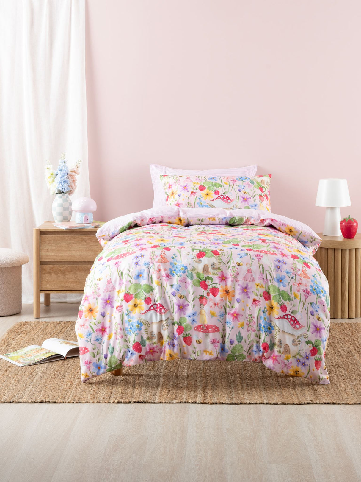 Strawberry Meadow Duvet Cover Set by Squiggles - Double