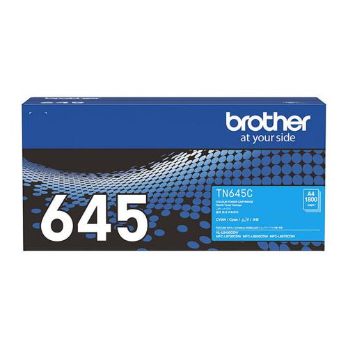 Cyan Toner Cartridge Brother TN645C Genuine 1,800-Page Yield