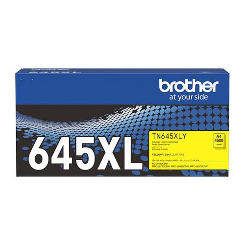 Yellow High-Yield Toner Cartridge Brother TN645XLY Genuine 4,500 Pages