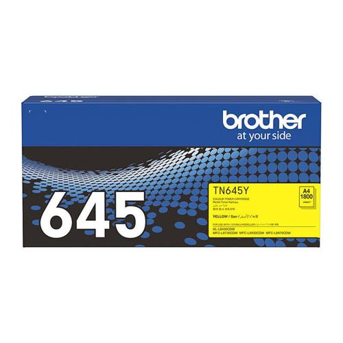 Yellow Toner Cartridge Brother TN645Y Genuine 1,800-Page Yield