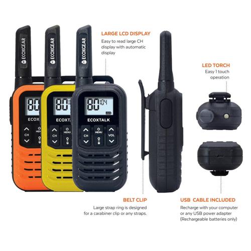 UHF Handheld Radio 0.5W 3km 3-Pack Ecoxgear EcoX EXG50