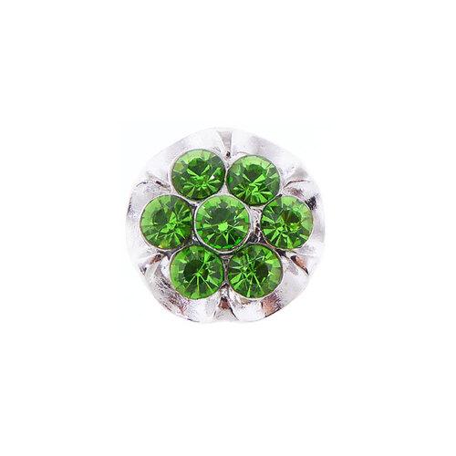 Snap-Silver/Green Crystals