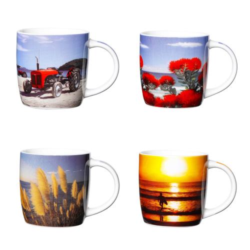 Beach Scene Mug Set - Set of 4