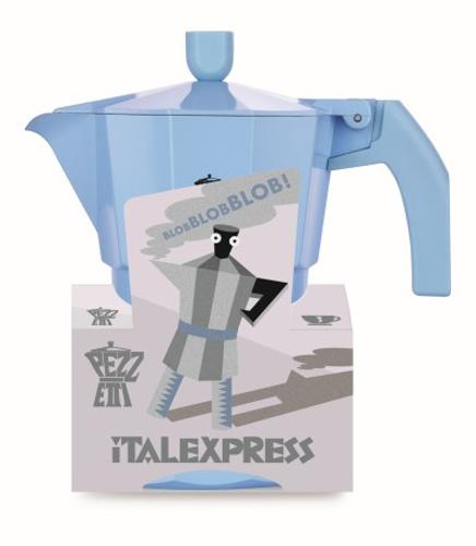 Pezzetti Italexpress 3 Cup Aluminium Coffee Maker Pastel Light Blue