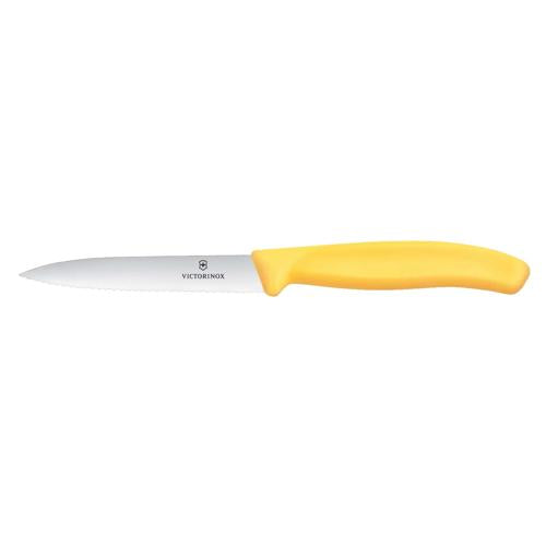 Victorinox Vegetable Knife 6.7738 - 10cm Wavy Blade New Yellow Handle