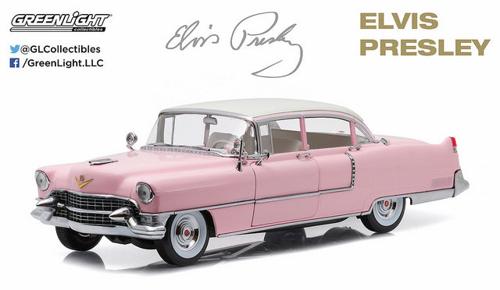1955 Cadillac Fleetwood Series 60 Elvis Presley 1:18 Greenlight Pink/White