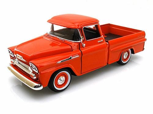 1958 Chevy Apache Fleetline Pickup Scale Model 1:24 Motormax Orange or White/Red