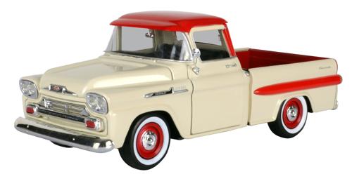 1958 Chevy Apache Fleetline Pickup Scale Model 1:24 Motormax Orange or White/Red