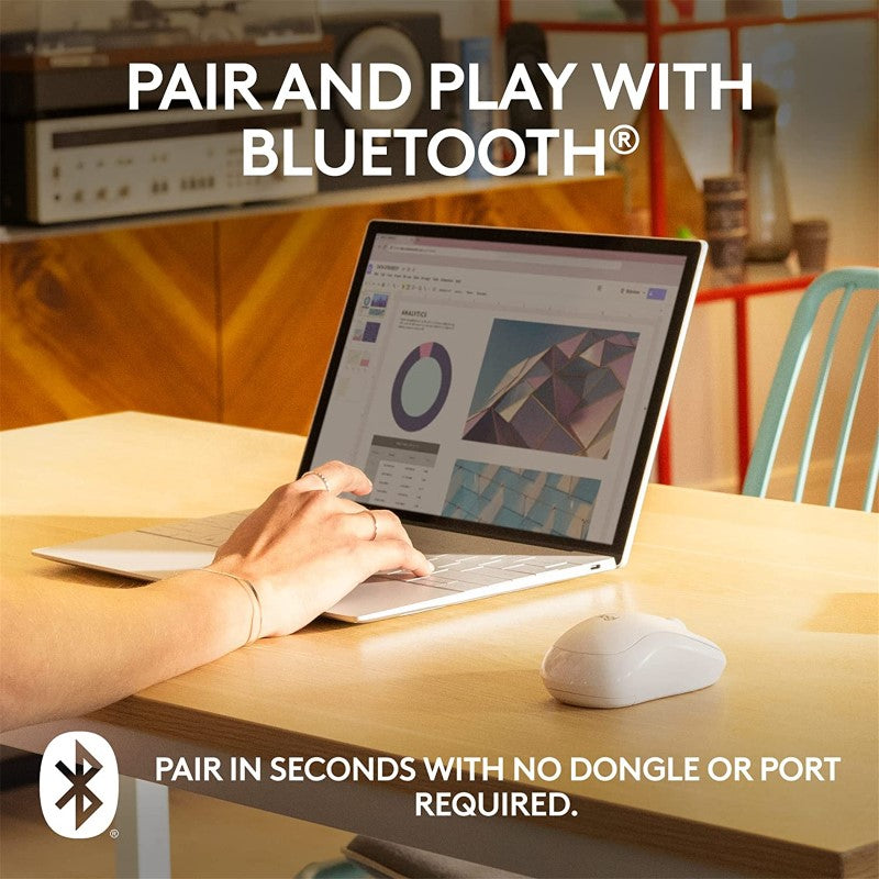 SILENT BLUETOOTH MOUSE - Logitech M240 (OFF WHITE)