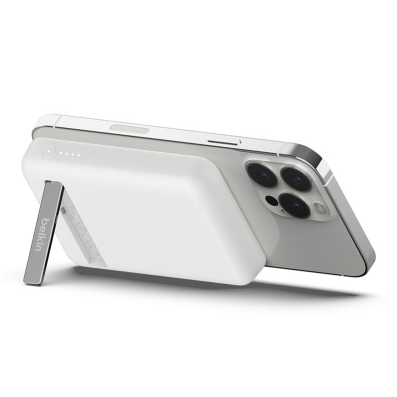 MAGNETIC WIRELESS PB + STAND WHITE - Belkin 5K (White)