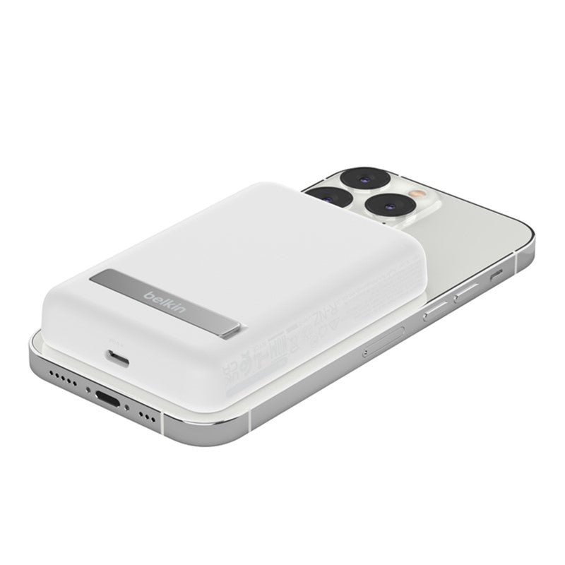 MAGNETIC WIRELESS PB + STAND WHITE - Belkin 5K (White)
