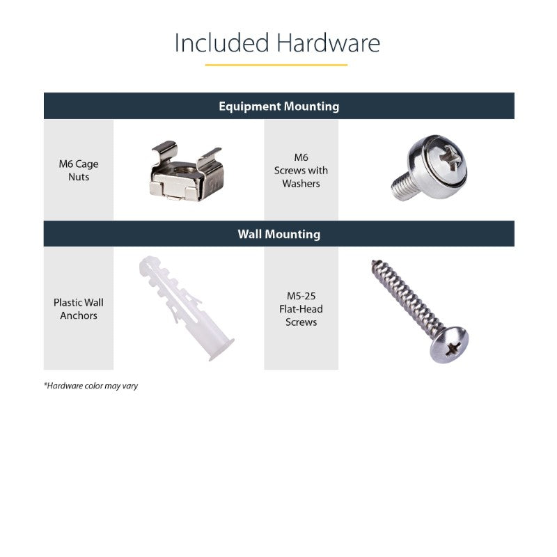 Sturdy StarTech 8U wall mount bracket for 12-inch equipment, ideal for optimizing vertical space in offices and server rooms.
