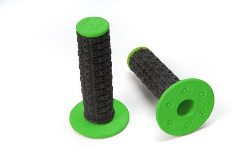 TORC1 RACING HANDLEBAR GRIPS ENDURO DUAL COMPOUND MX BLACK GREEN INCLUDES GRIP G