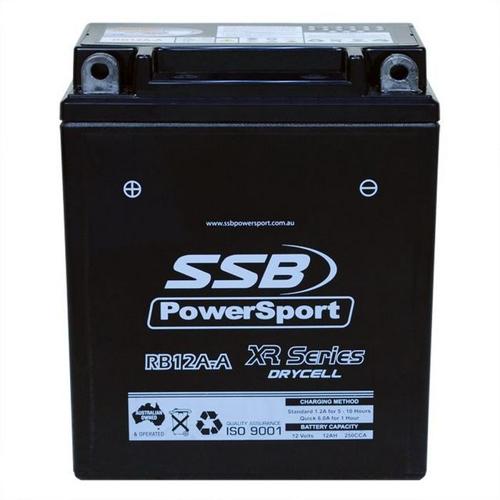 MOTORCYCLE AND POWERSPORTS BATTERY (YB12A-A) AGM 12V 12AH 250CCA BY SSB HIGH PER