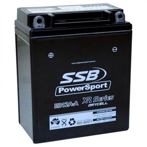 MOTORCYCLE AND POWERSPORTS BATTERY (YB12A-A) AGM 12V 12AH 250CCA BY SSB HIGH PER