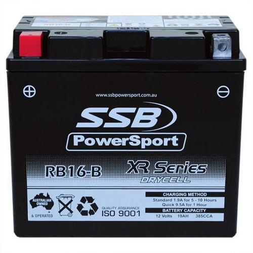 MOTORCYCLE AND POWERSPORTS BATTERY (YB16-B) AGM 12V 19AH 385CCA BY SSB HIGH PERF