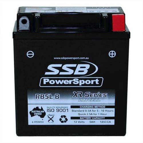 MOTORCYCLE AND POWERSPORTS BATTERY (YB5L-B) AGM 12V 5AH 125CCA BY SSB HIGH PERFO