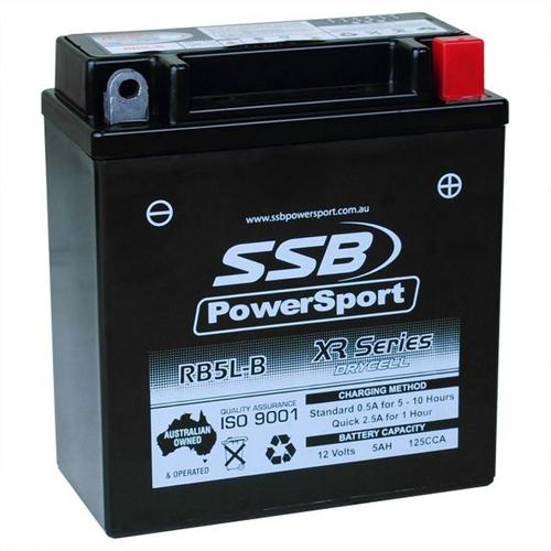MOTORCYCLE AND POWERSPORTS BATTERY (YB5L-B) AGM 12V 5AH 125CCA BY SSB HIGH PERFO