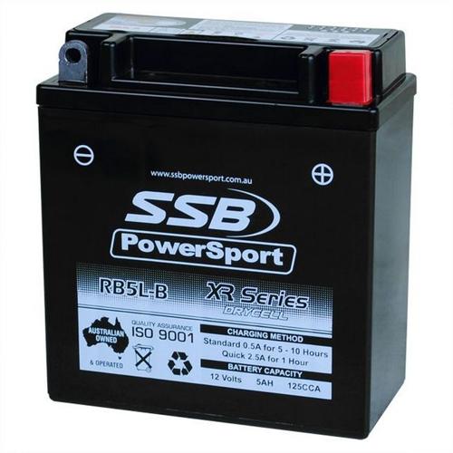 MOTORCYCLE AND POWERSPORTS BATTERY (YB5L-B) AGM 12V 5AH 125CCA BY SSB HIGH PERFO