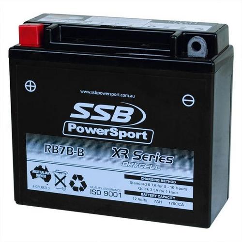 MOTORCYCLE AND POWERSPORTS BATTERY (YB7B-B) AGM 12V 7AH 175CCA BY SSB HIGH PERFO