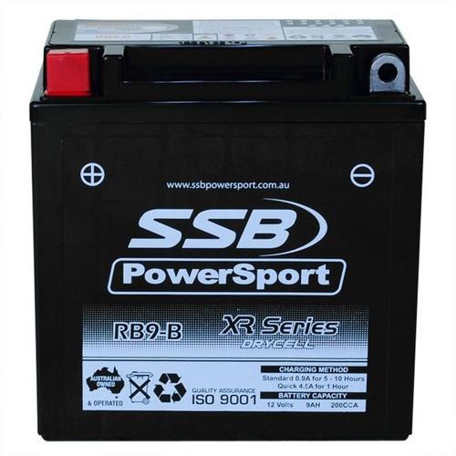 MOTORCYCLE AND POWERSPORTS BATTERY (YB9-B) AGM 12V 9AH 200CCA BY SSB HIGH PERFOR